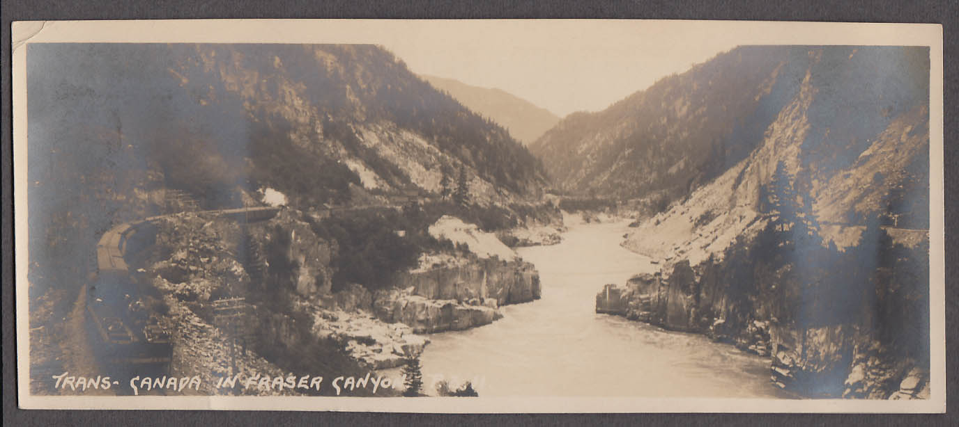 Image for Trans-Canada passenger train in Fraser Canyon photo ca 1920s