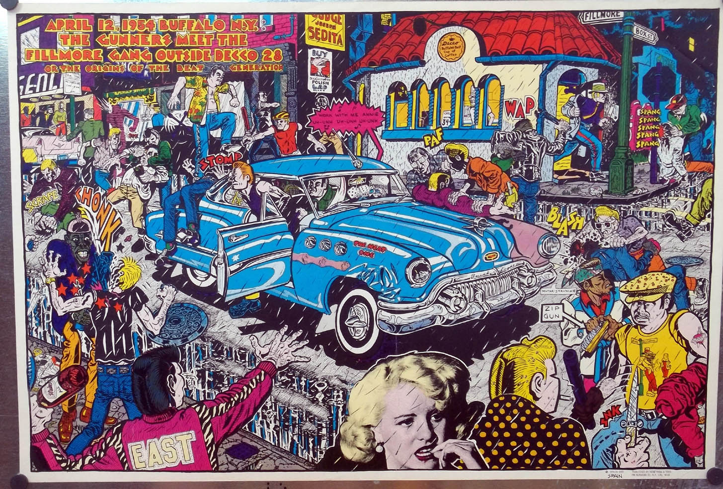 Image for SIGNED Spain Rodriquez Gunners Meet Fillmore Gang in Buffalo 1954 poster 1972