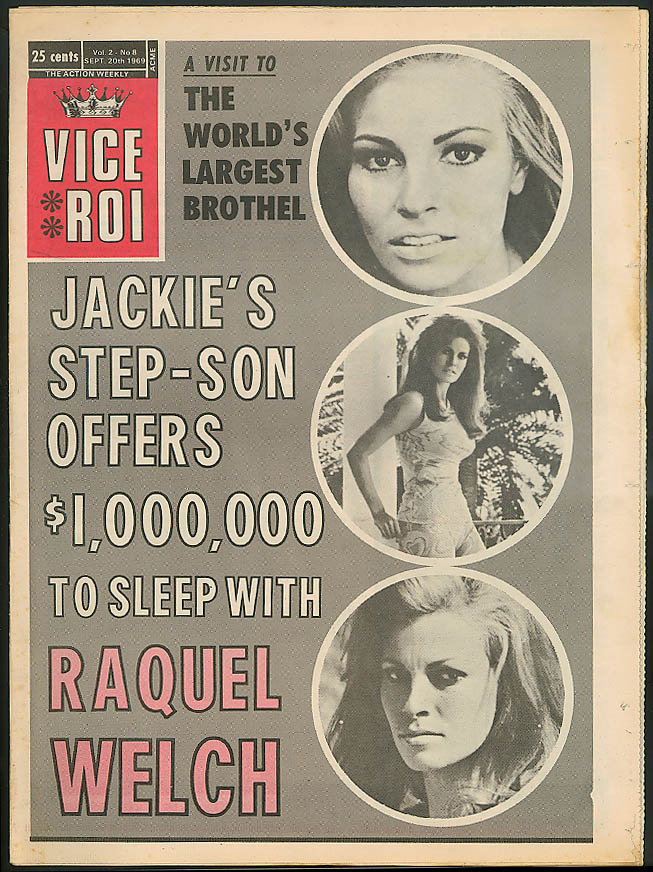 Image for $1M for Raquel Welch; Italian brothel; Man kills nympho VICE ROI 9/20 1969