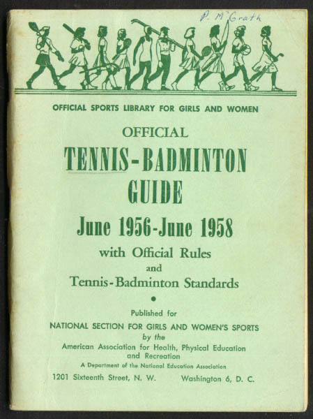 Image for 1956-58 Women's Tennis Badminton Guide