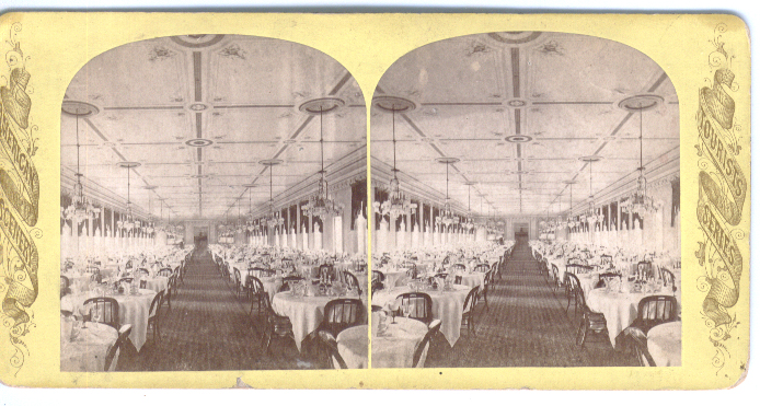 Image for 1870s Stereoview Grand Union Hotel Saratoga NY dining room