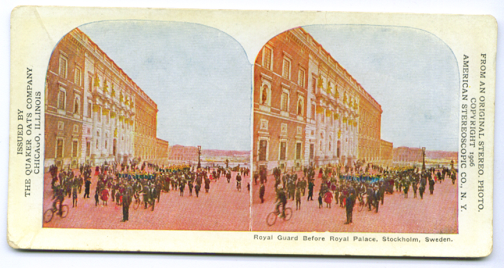 Image for Royal Guard Stockholm Quaker stereoview 1906