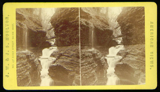 Image for Rainbow Falls Watkins Glen stereoview 1870s