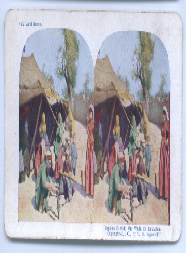 Image for Gypsies outside Jerusalem color stereo 1905