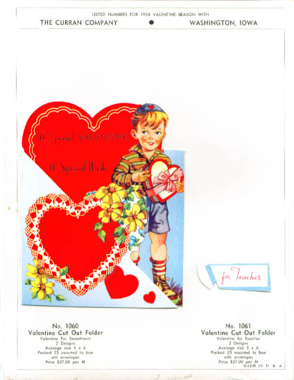 Image for Boy w/ candy box Valentine page 1954