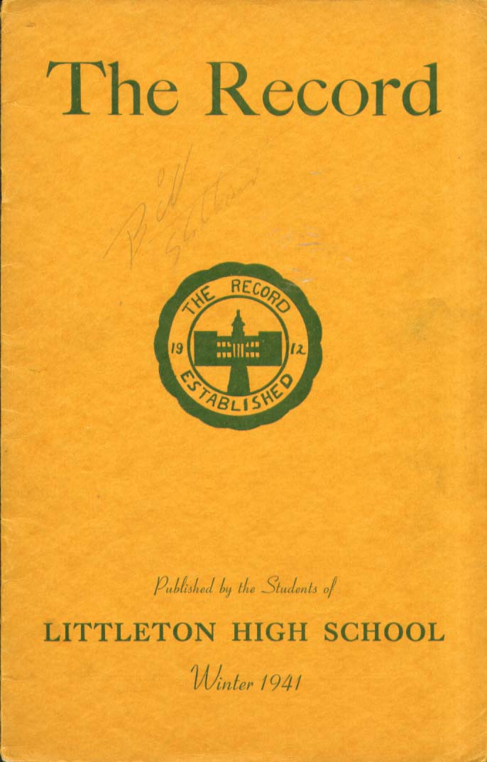 Image for The Record Littleton High School Littleton New Hampshire Winter 1941 Yearbook