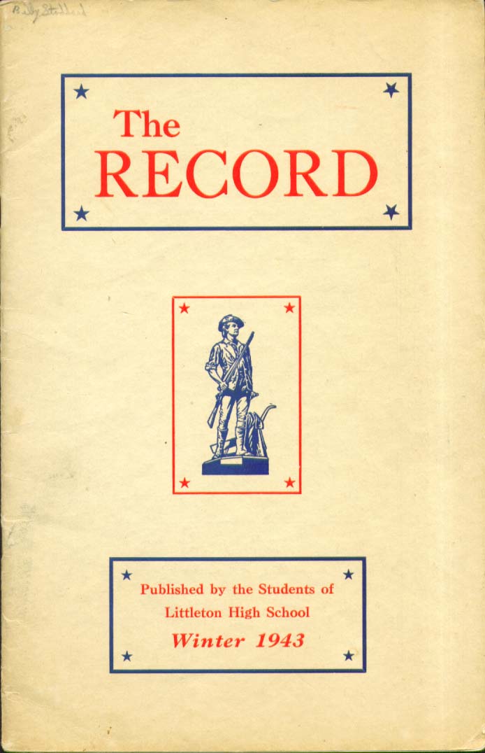 Image for The Record Littleton High School Littleton New Hampshire 1943 Yearbook