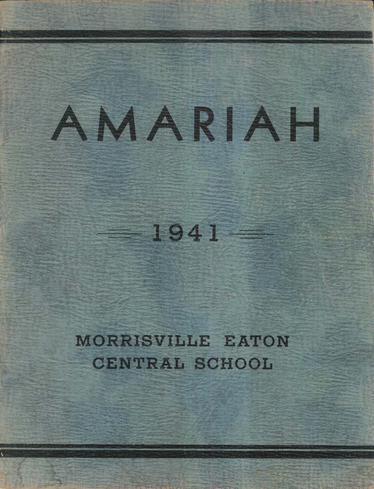 Image for Amariah 1941 Morrisville Eaton Central School New York Yearbook