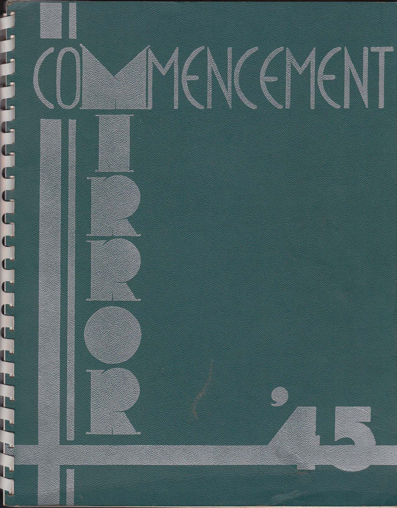 Image for Commencement Mirror 1945 Yearbook Waltham High School Waltham Massachusetts MA