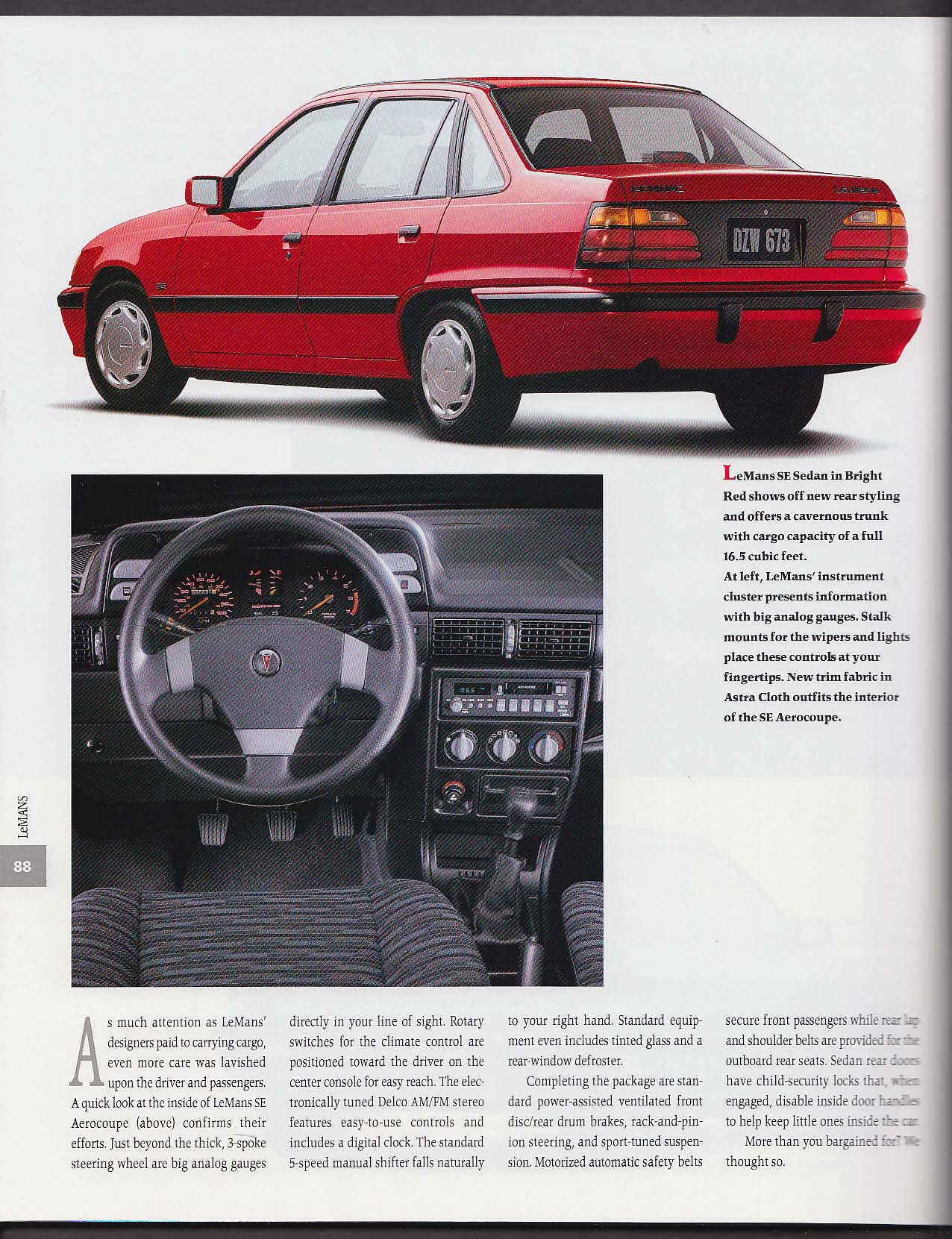 1993 Pontiac fullline sales catalog Grand Am Prix Bonneville Sunbird