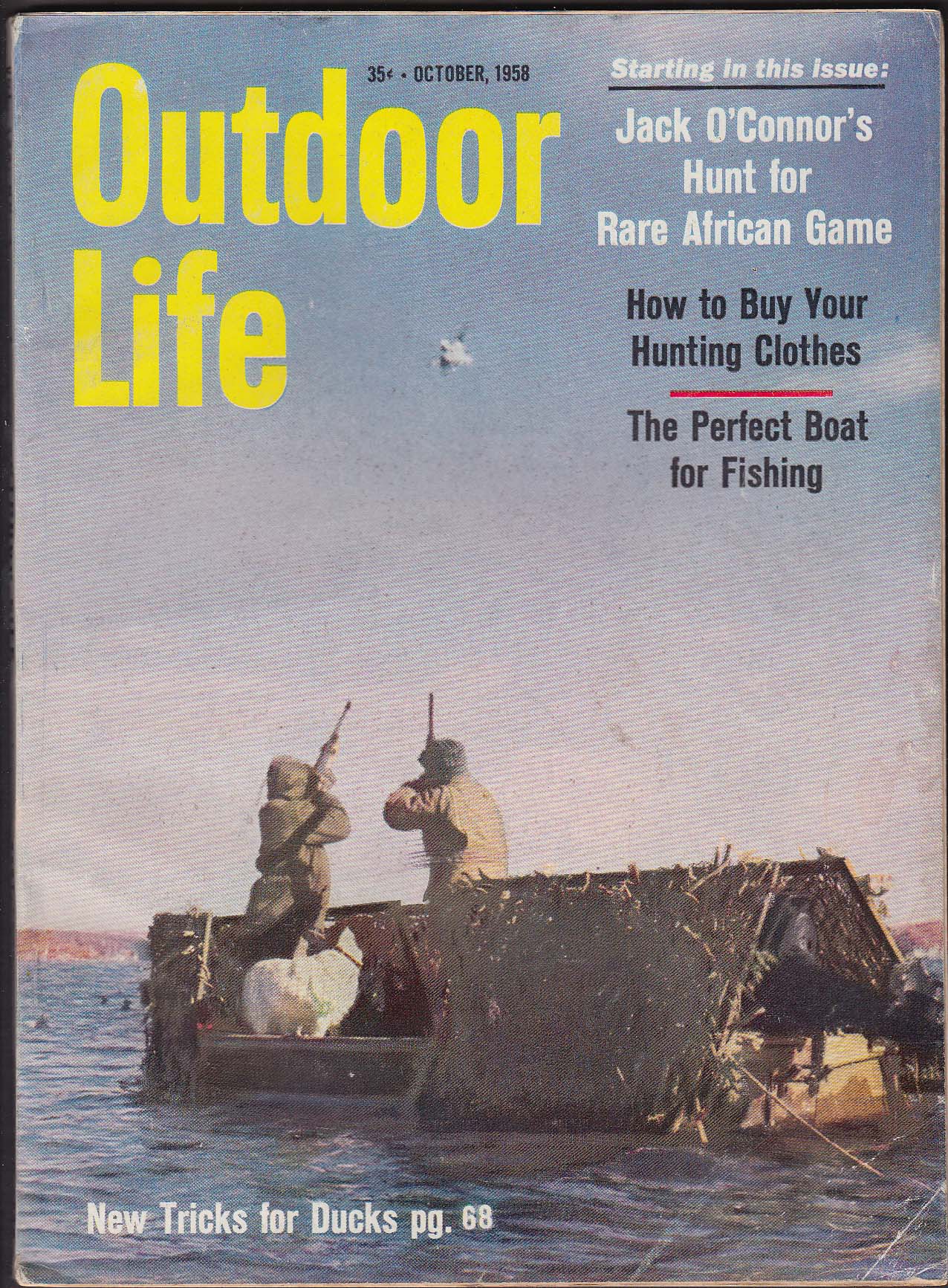 OUTDOOR LIFE Jack O'Connor African Game Fishing Boat ++ 10 1958