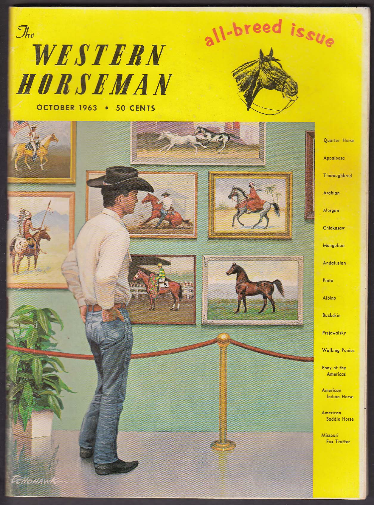 Image for WESTERN HORSEMAN Appaloosa Arabian Morgan Chickasaw Mongolian Pinto ++ 10 1963