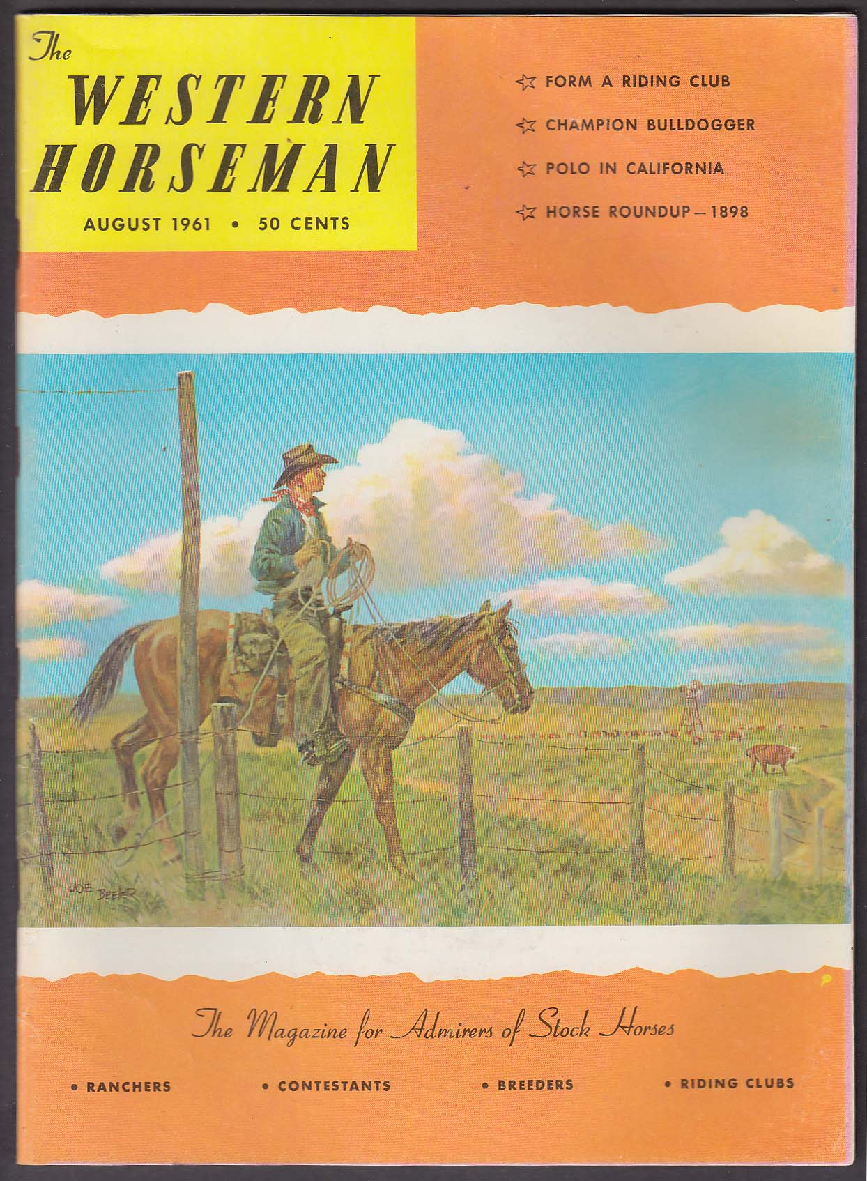 Image for WESTERN HORSEMAN Riding Clubs Champion Bulldogger California Polo ++ 8 1961