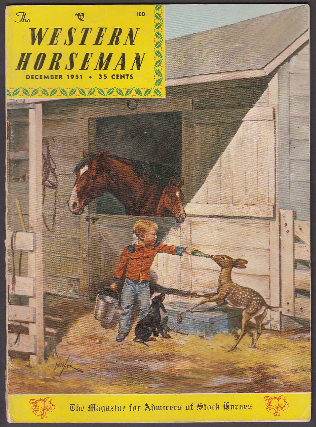 Image for WESTERN HORSEMAN Painted Ponies Rodeo Arena Pony Express Diamond Hitch 12 1951