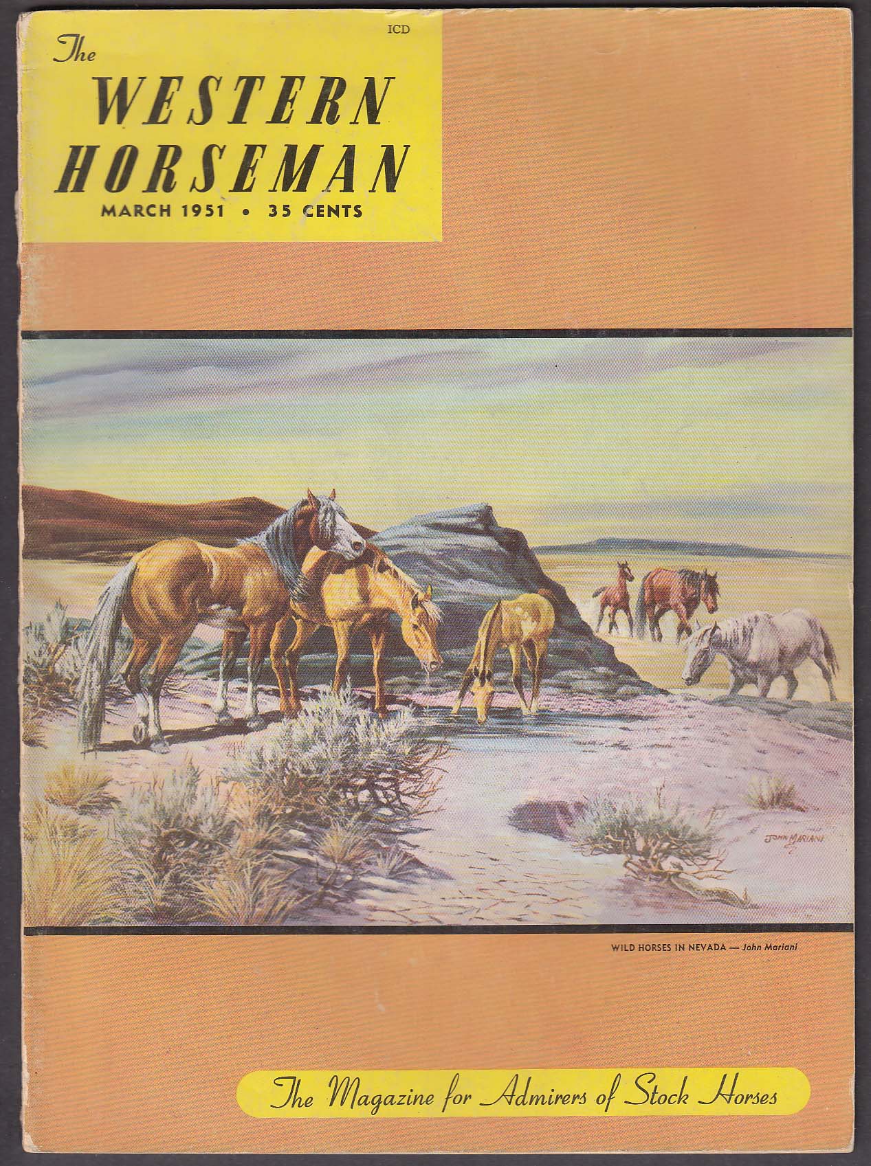 Image for WESTERN HORSEMAN American Thoroughbred Inbreeding Rodeo Orphan Colt + 3 1951