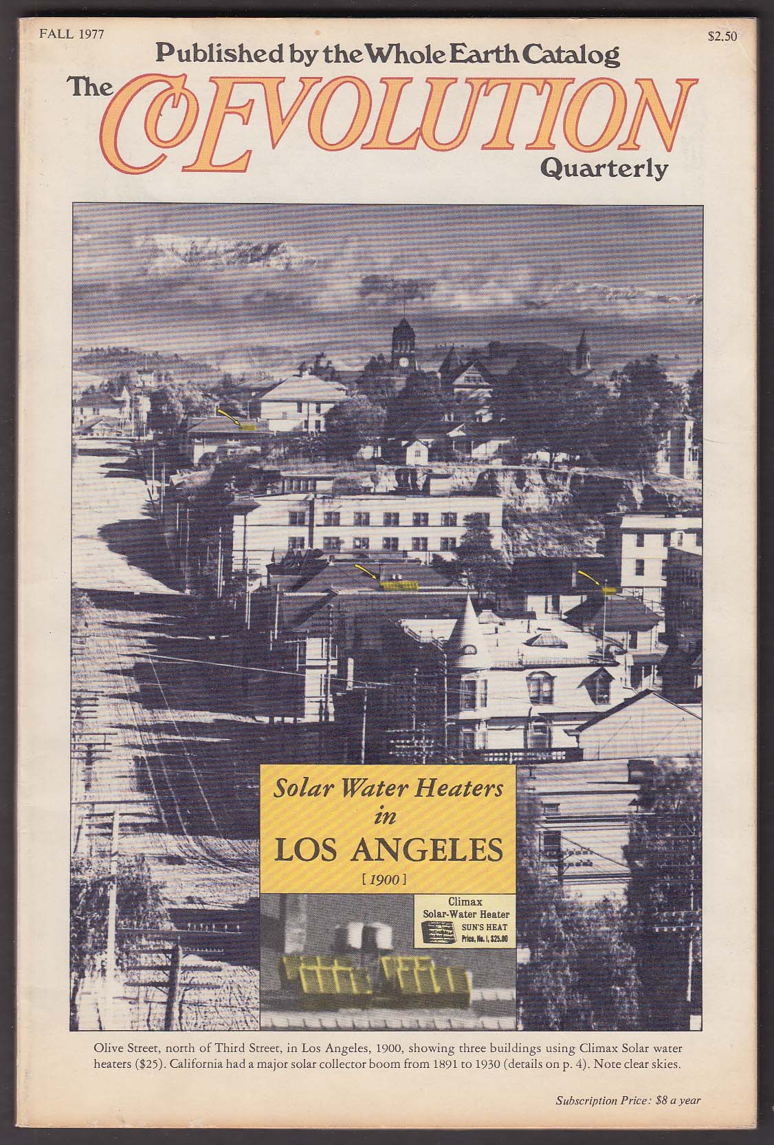 Image for COEVOLUTION Quarterly Whole Earth Catalog Solar Water Heaters Los Angeles 1977