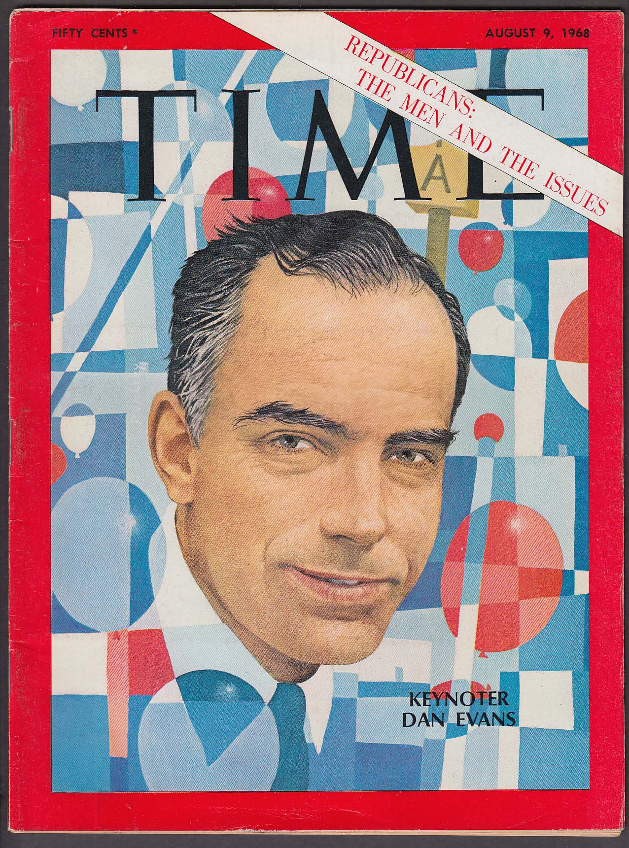 Image for TIME Dan Evans Nixon Reagan Rockefeller Czechoslovakia Vietnam Hitler + 8/9 1968