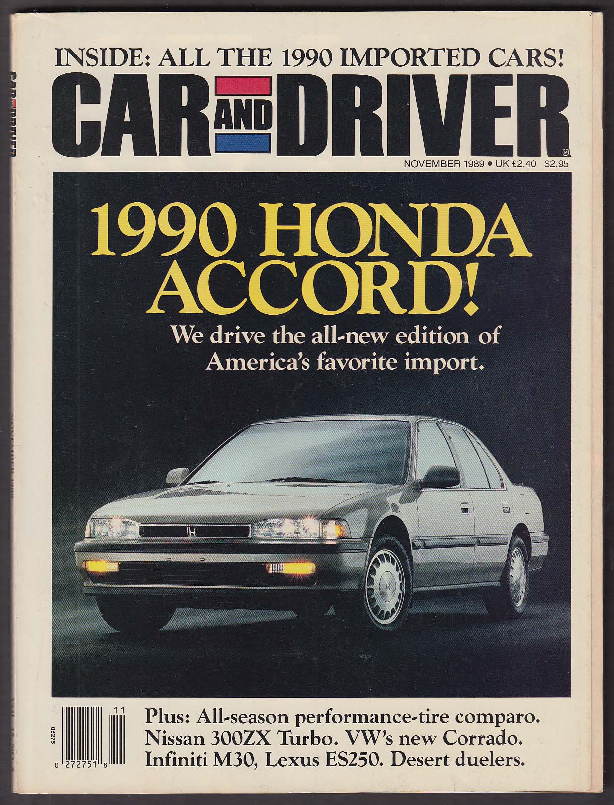 Image for CAR & DRIVER Volkswagen Corrado road test Honda Accord EX Nissan 300ZX + 11 1989