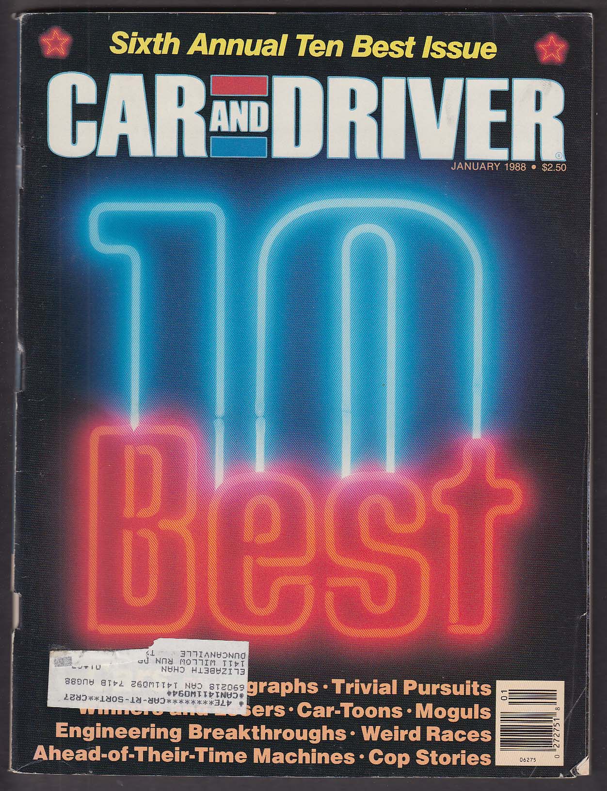 Image for CAR & DRIVER Mazda RX-7 Daihtasu Charade CSX Pontiac Bonneville + 1 1988