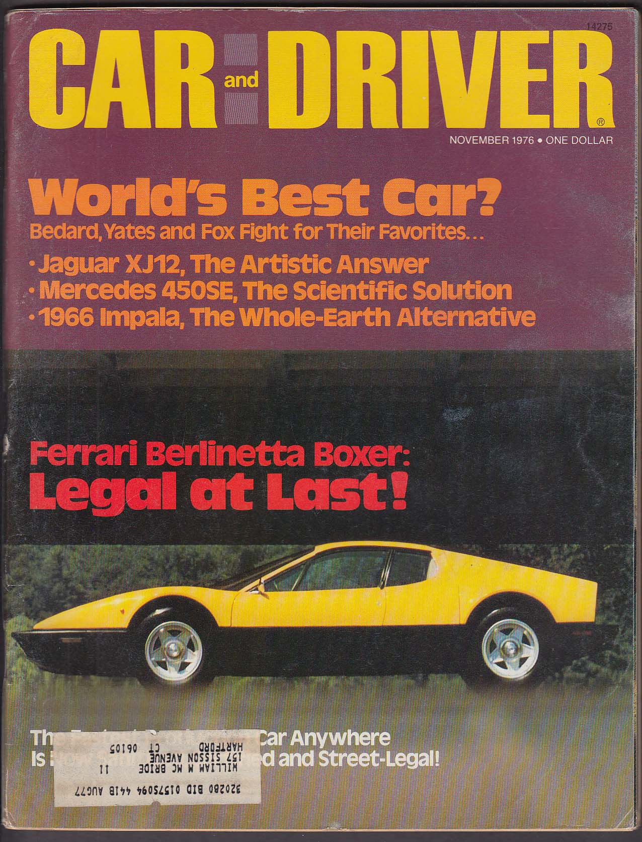 Image for CAR & DRIVER Ferrari Berlinetta Boxer Pinto Sports Rallye road tests ++ 11 1976