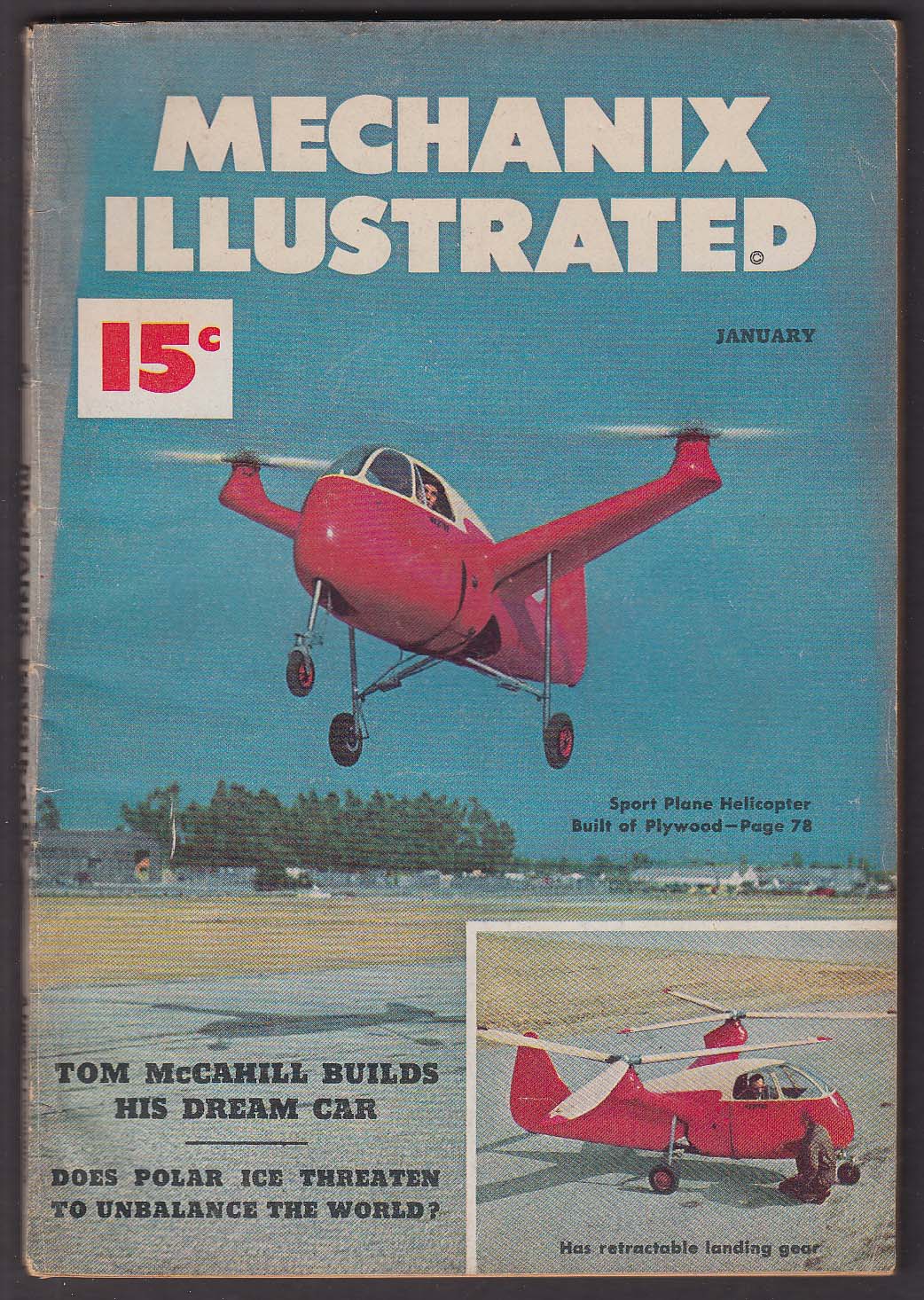 Image for MECHANIX ILLUSTRATED 1948 MG road test Plywood Helicopter 1 1949