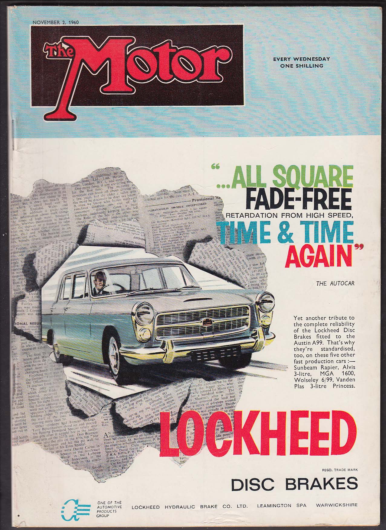 Image for The MOTOR Auto Union DKW Junior road test Ferrari Lancia Flavia + 11/2 1960