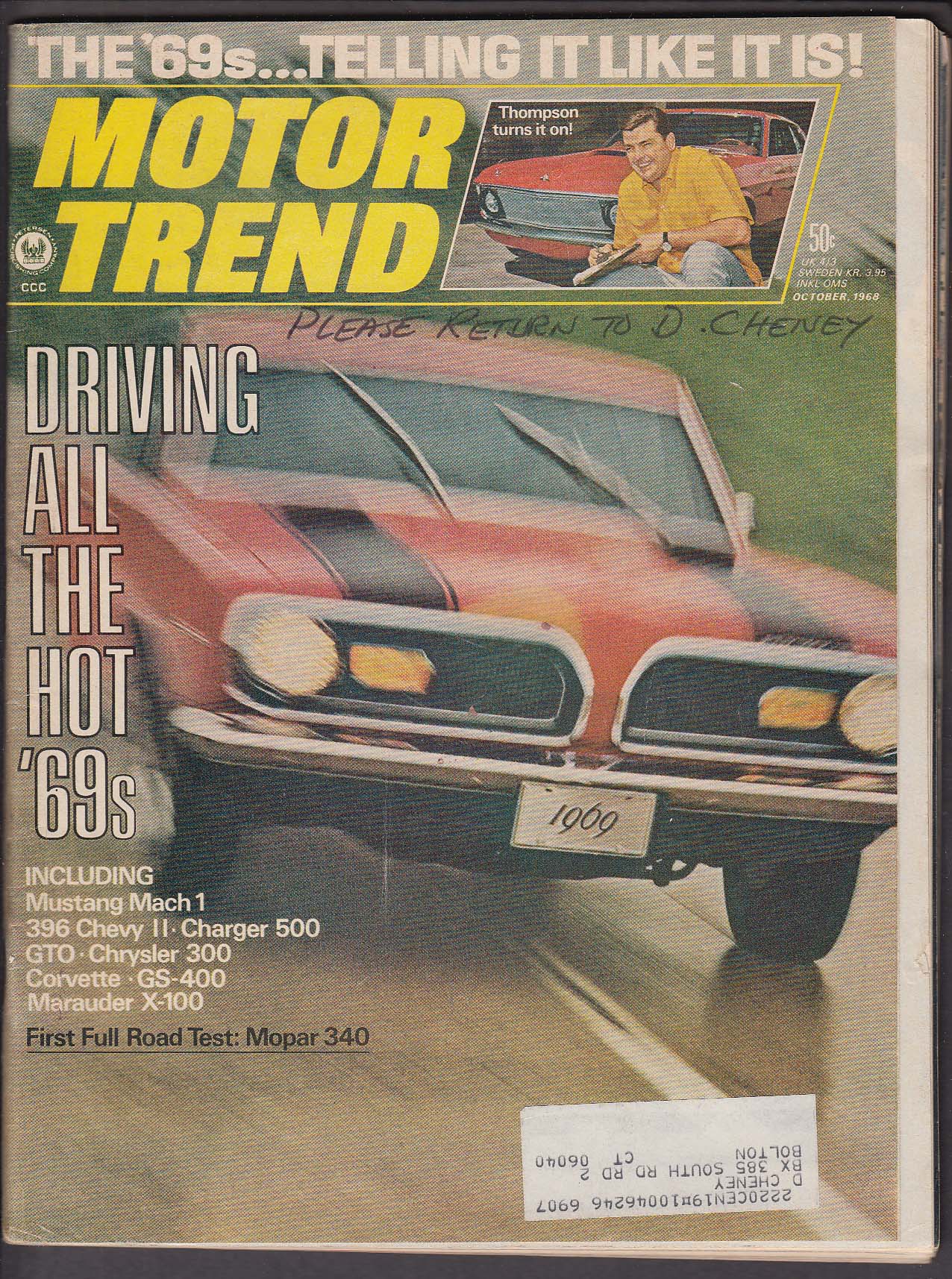 Image for MOTOR TREND Mustang Olds 4-4-2 Buick GS 400 Cuda 340 Charger Chrysler ++ 10 1968