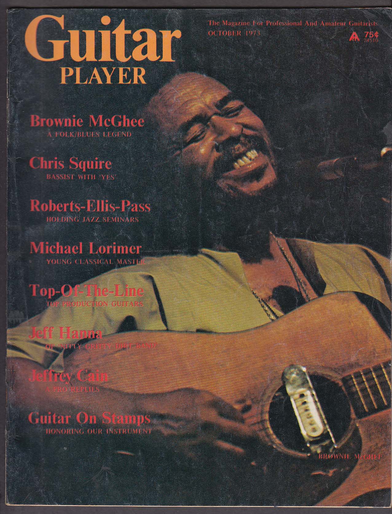 Image for GUITAR PLAYER Brownie McGhee Chris Squire Robets-Ellis-Pass ++ 10 1973