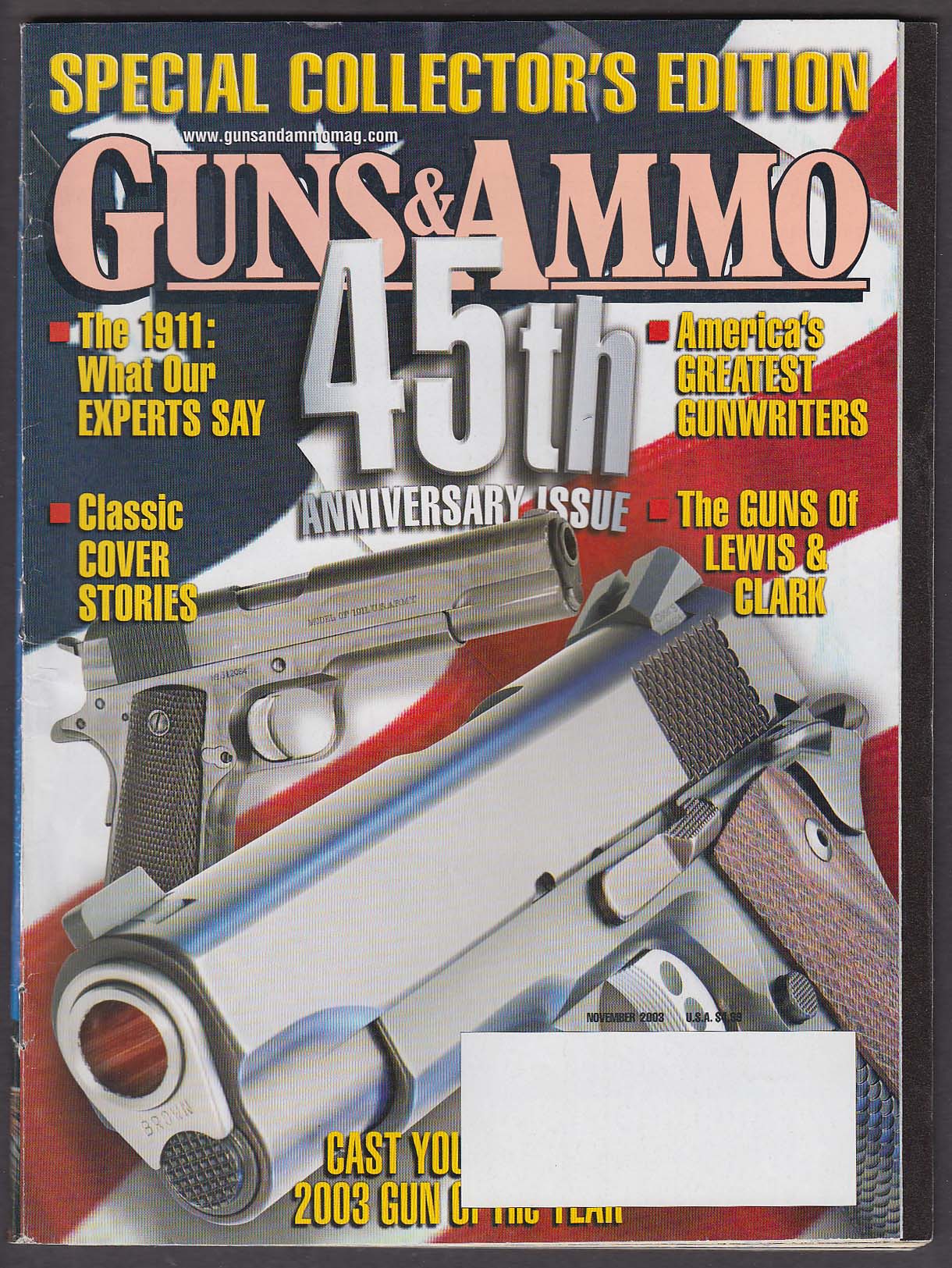 Image for GUNS & AMMO Browning 1911 .45 Winchester Marlin Lewis & Clark 11 2003