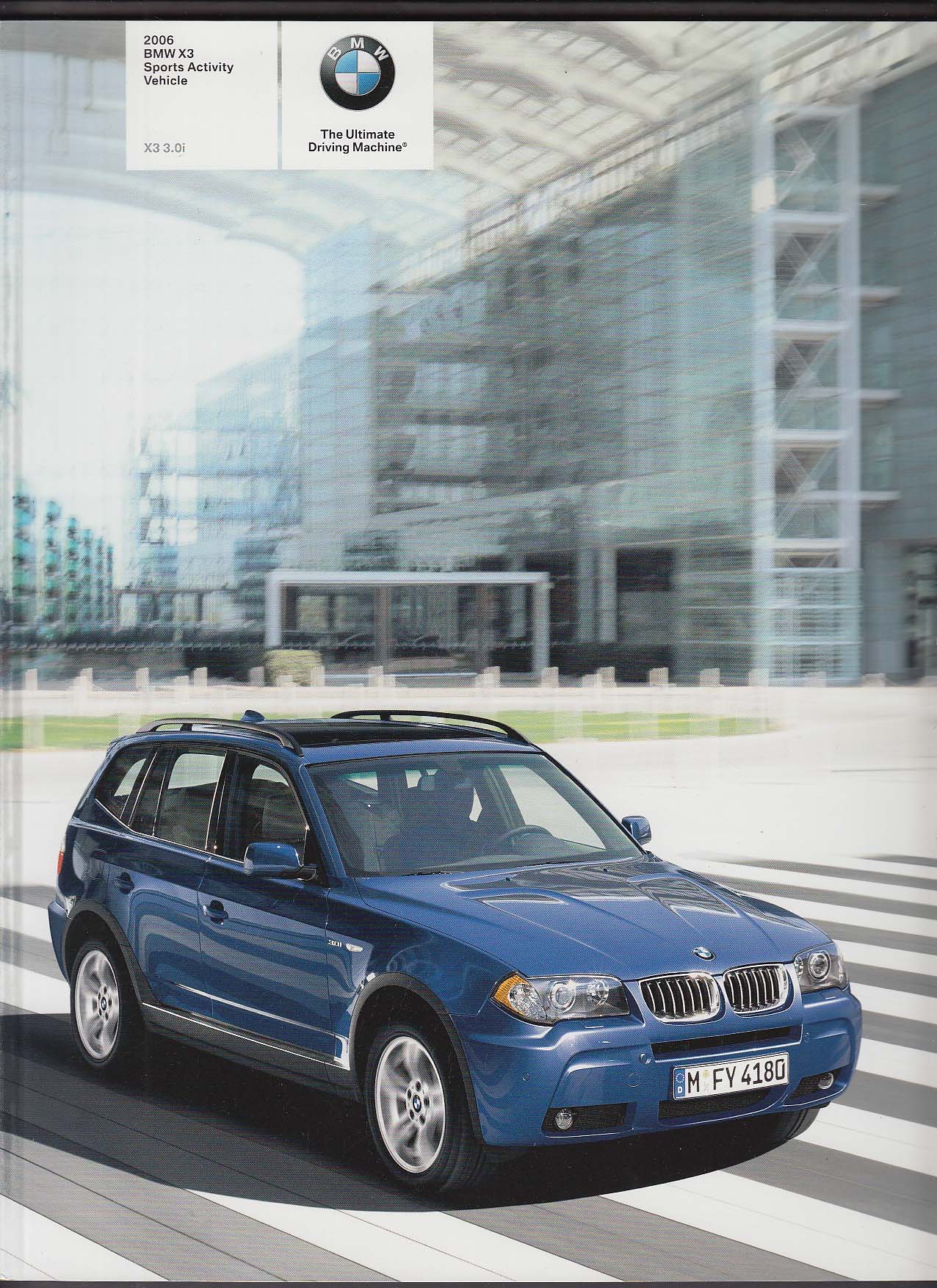 Image for 2006 BMW X3 Sports Activity Vehicle sales brochure catalog 3.0i