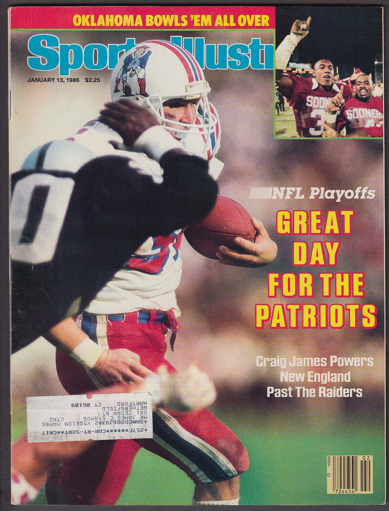 Image for SPORTS ILLUSTRATED Craig James Powers Eric Dickerson Curtis Strange 1/13 1986