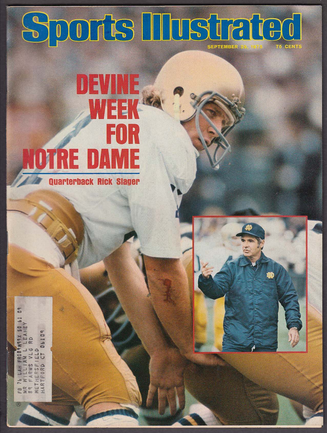 Image for SPORTS ILLUSTRATED Rick Slager Dan Devine Joe Namath Muhammad Ali + 9/29 1975