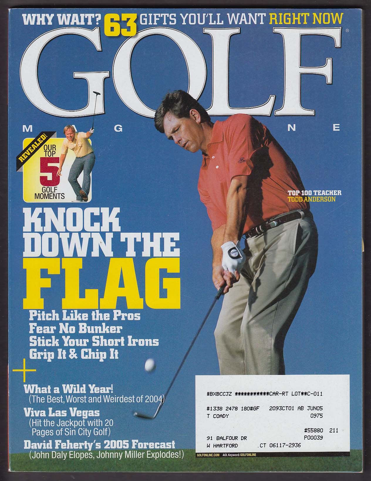 Image for GOLF Todd Anderson Tiger Woods Phil Mickelson + 12 2004