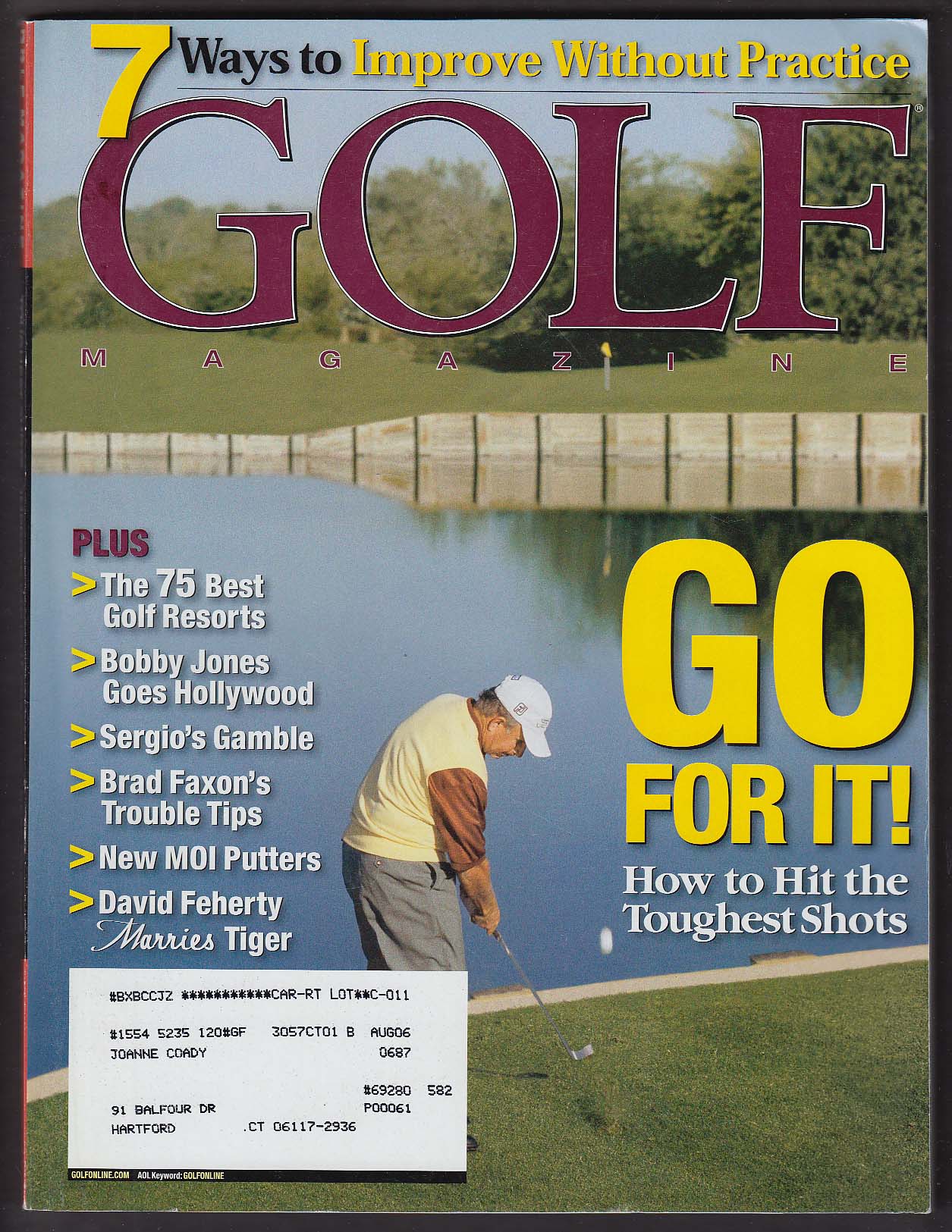 Image for GOLF Sergio Garcia Paddy Harrington Bobby Jones Dave Pelz + 3 2004