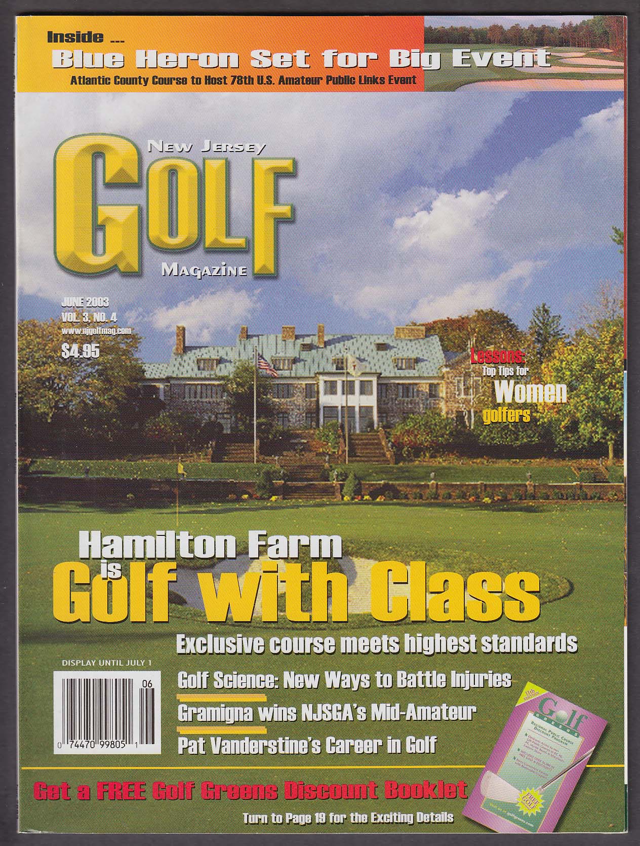 Image for NEW JERSEY GOLF Hamilton Farm Blue Heron Pat Vanderstine 6 2003