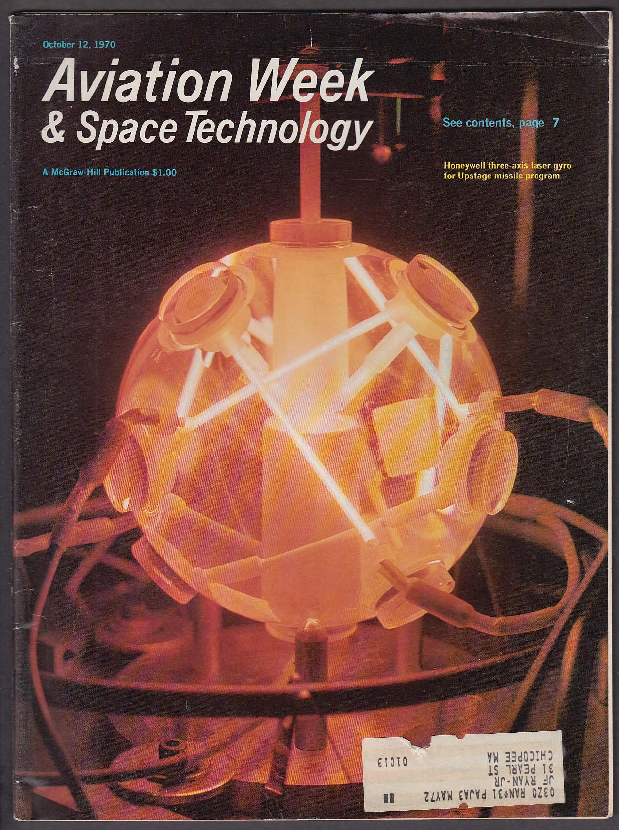 Image for AVIATION WEEK & Space Technology Honeywell Laser Gyro Kaman Sealite + 10/12 1970