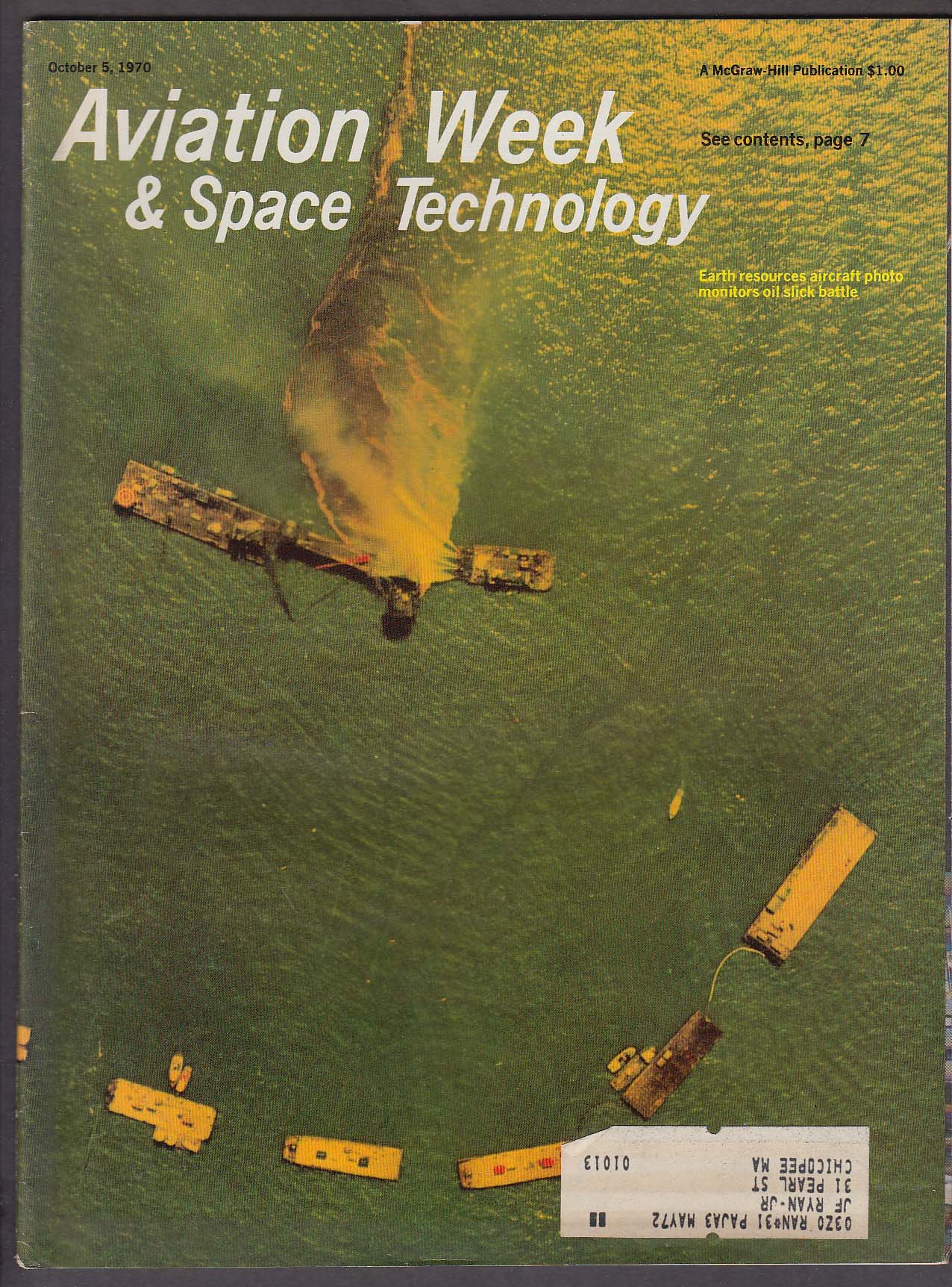 Image for AVIATION WEEK & Space Technology Oil Slick SA-28T HueyCobra FCC ++ 10/5 1970