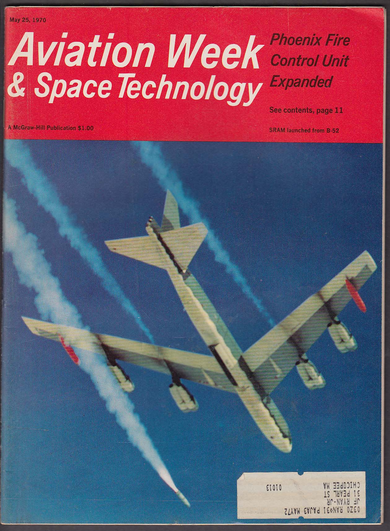 Image for AVIATION WEEK & Space Technology Phoenix Fire Control Unit B-52 Israel 5/25 1970
