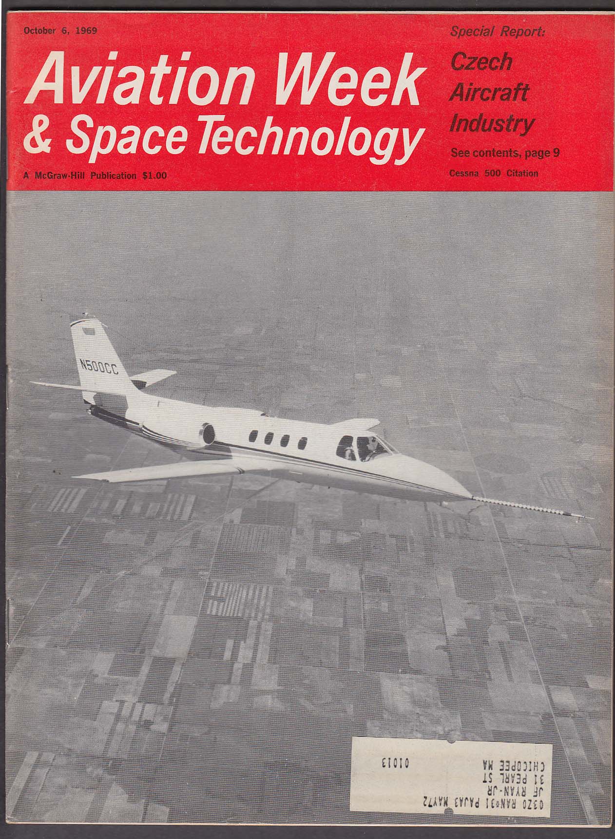 Image for AVIATION WEEK & Space Technology Czech Aircraft Apollo 12 Yak-40 FAA + 10/6 1969