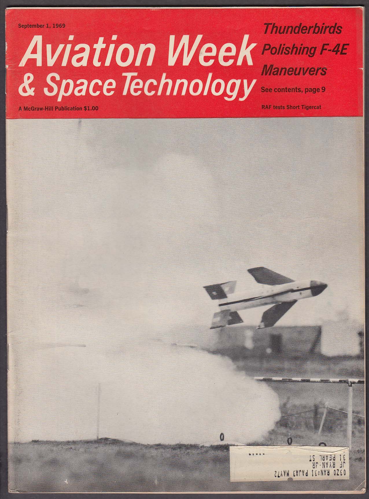 Image for AVIATION WEEK & Space Technology Thunderbirds F-4E MIRV Zond 7 ELDO ++ 9/1 1969