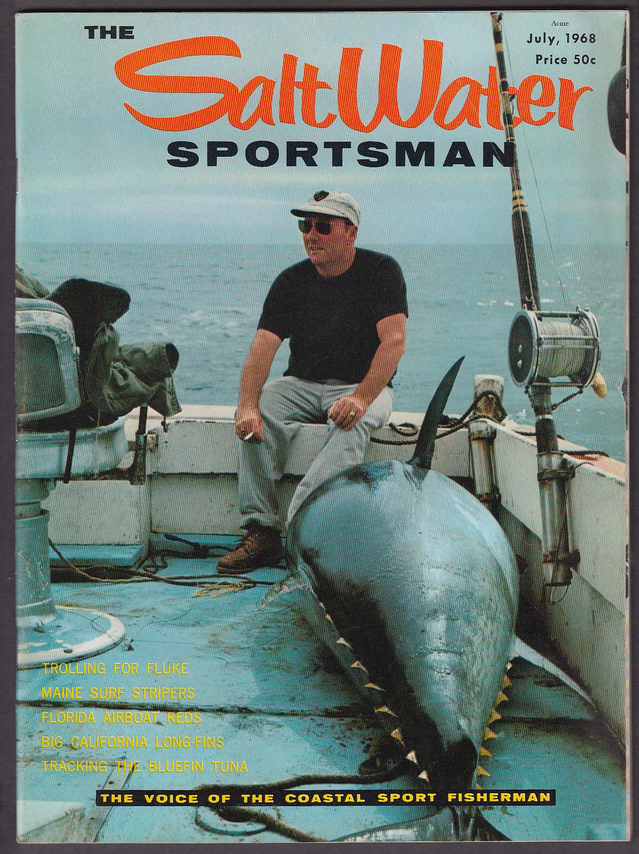 Image for SALT WATER SPORTSMAN Fluke Maine Stripers California Long-Fins Bluefin 7 1968