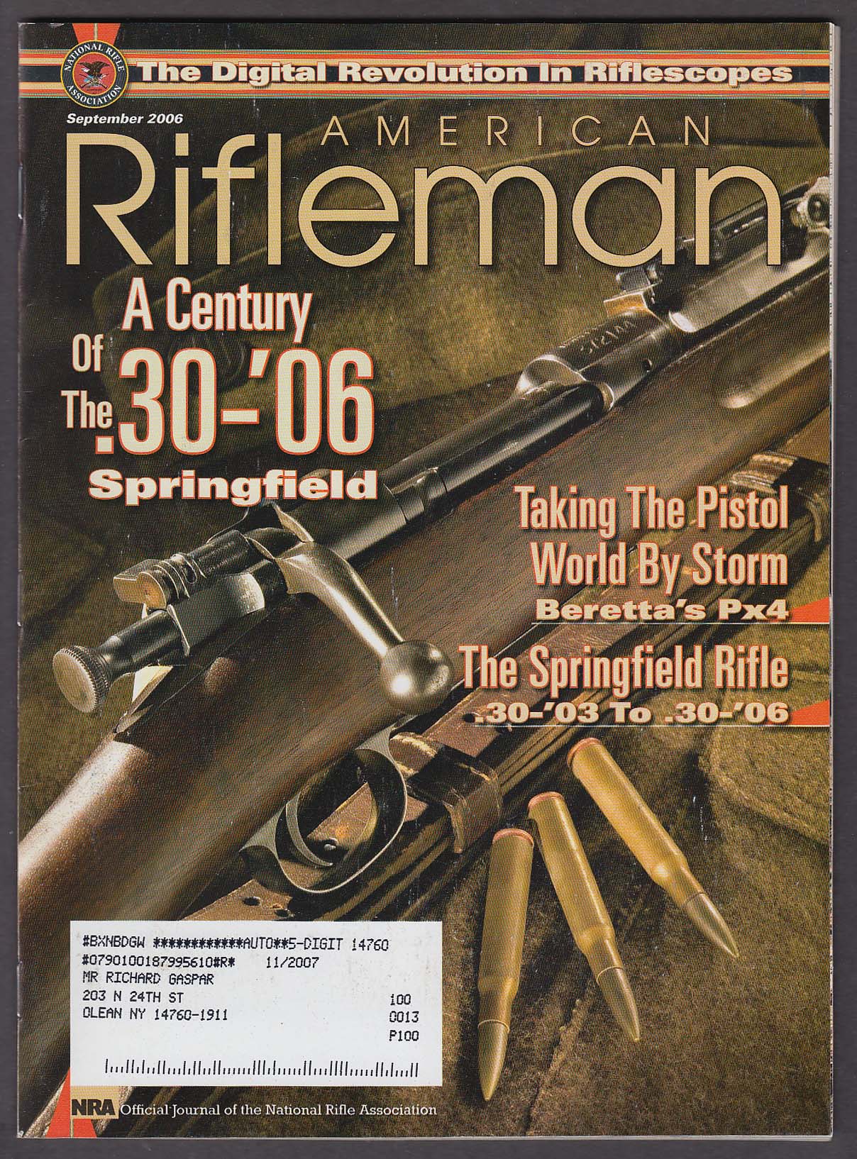 Image for AMERICAN RIFLEMAN Springfield .30-06 Beretta Px4 Storm ++ 9 2006