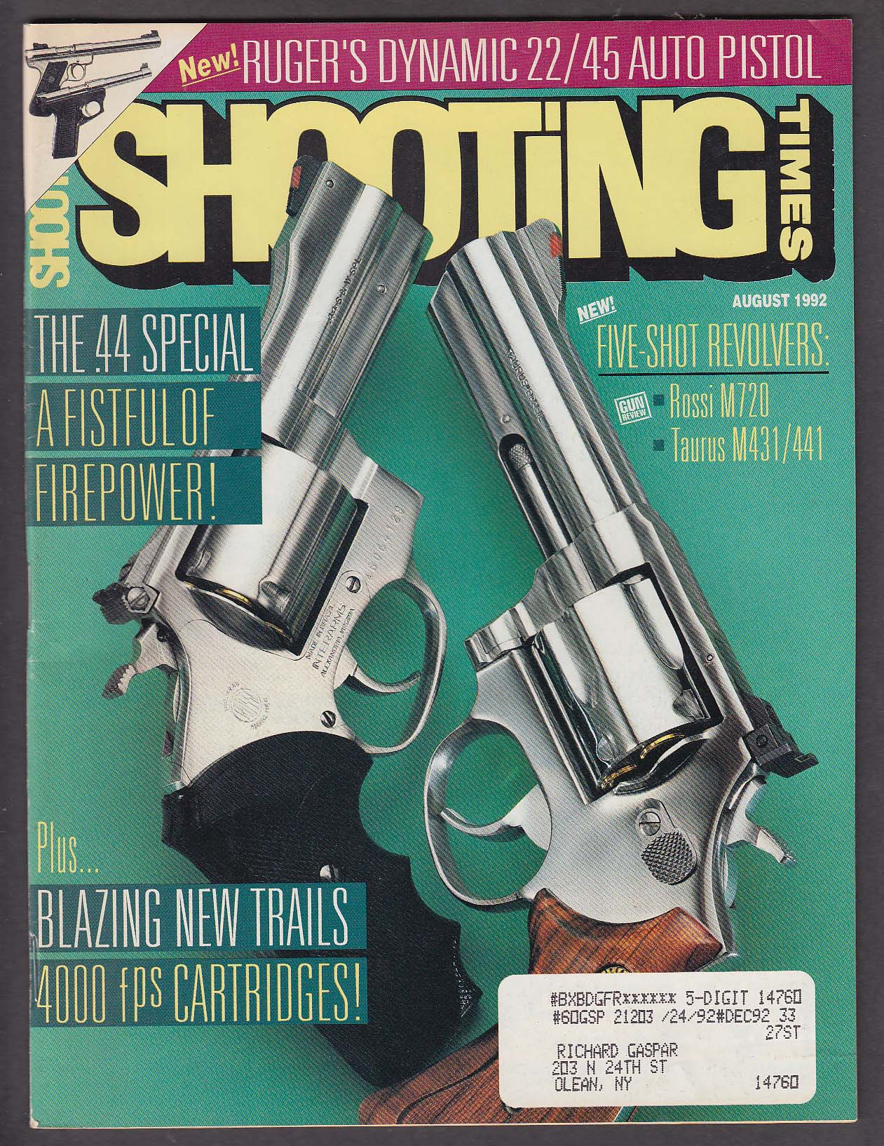 Image for SHOOTING TIMES Rossi M720 Taurus M431/441 .44 Special Ruger 22/45 ++ 8 1992