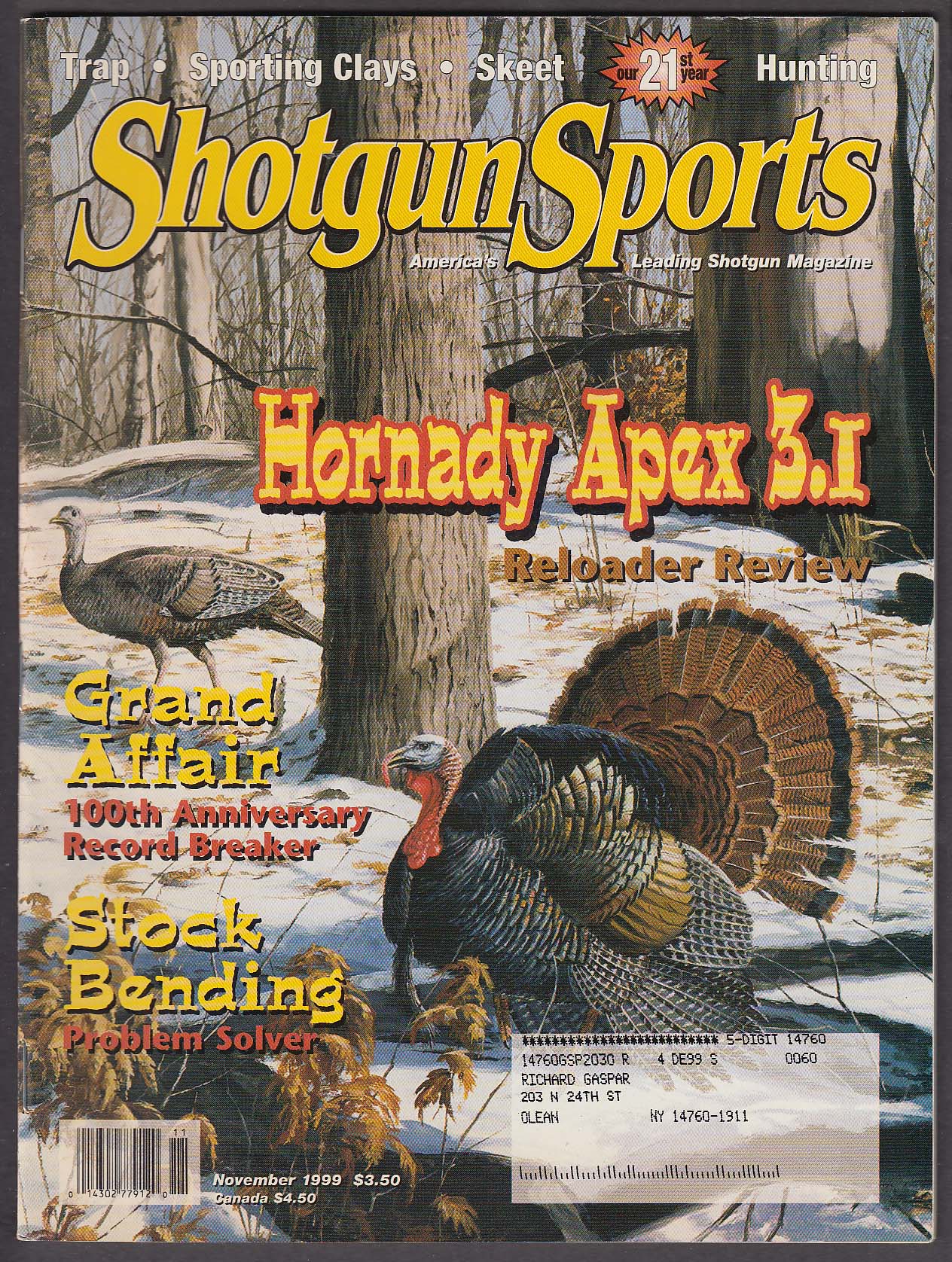 Image for SHOTGUN SPORTS Hornady Apex 3.1 Ithaca 37 Magnum 28 Gauge + 11 1999