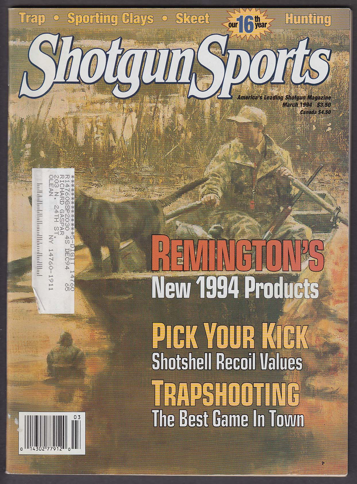 Image for SHOTGUN SPORTS Remington Trap Reloads Black Bear Slugs ++ 3 1994