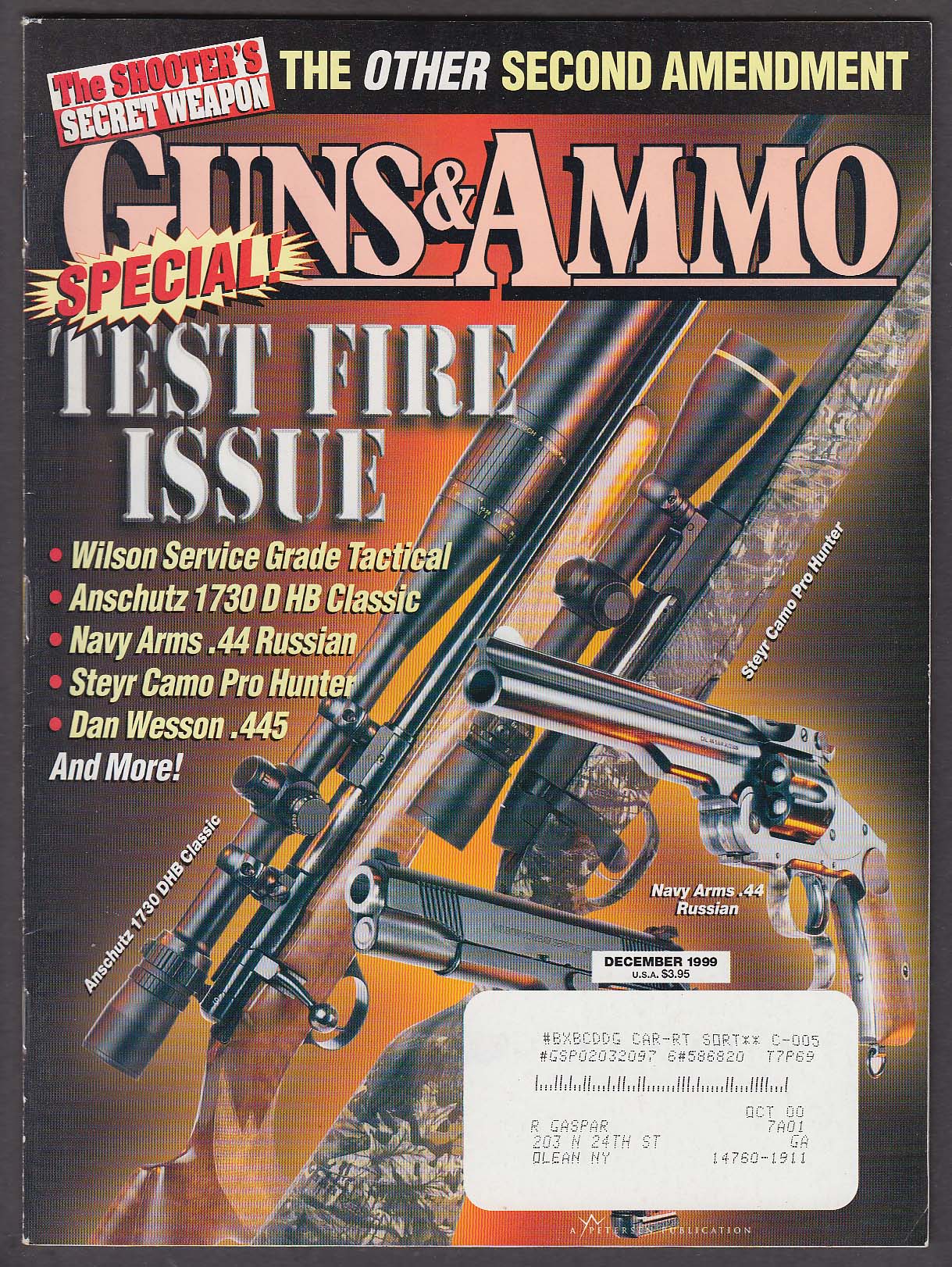 Image for GUNS & AMMO Anschutz 1730 Navy Arms .44 Steyr Wilson Service + 12 1999