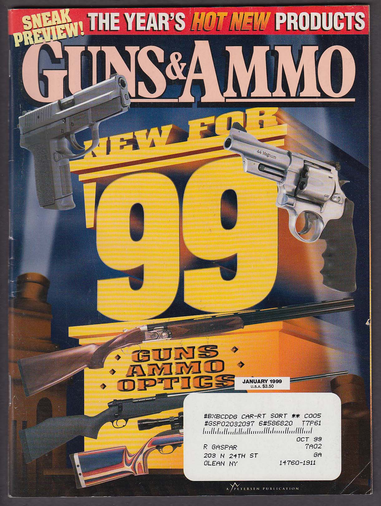 Image for GUNS & AMMO Colt Blackpowder Beretta Arcus-94 Steyr Scout Savage 110 ++ 1 1999