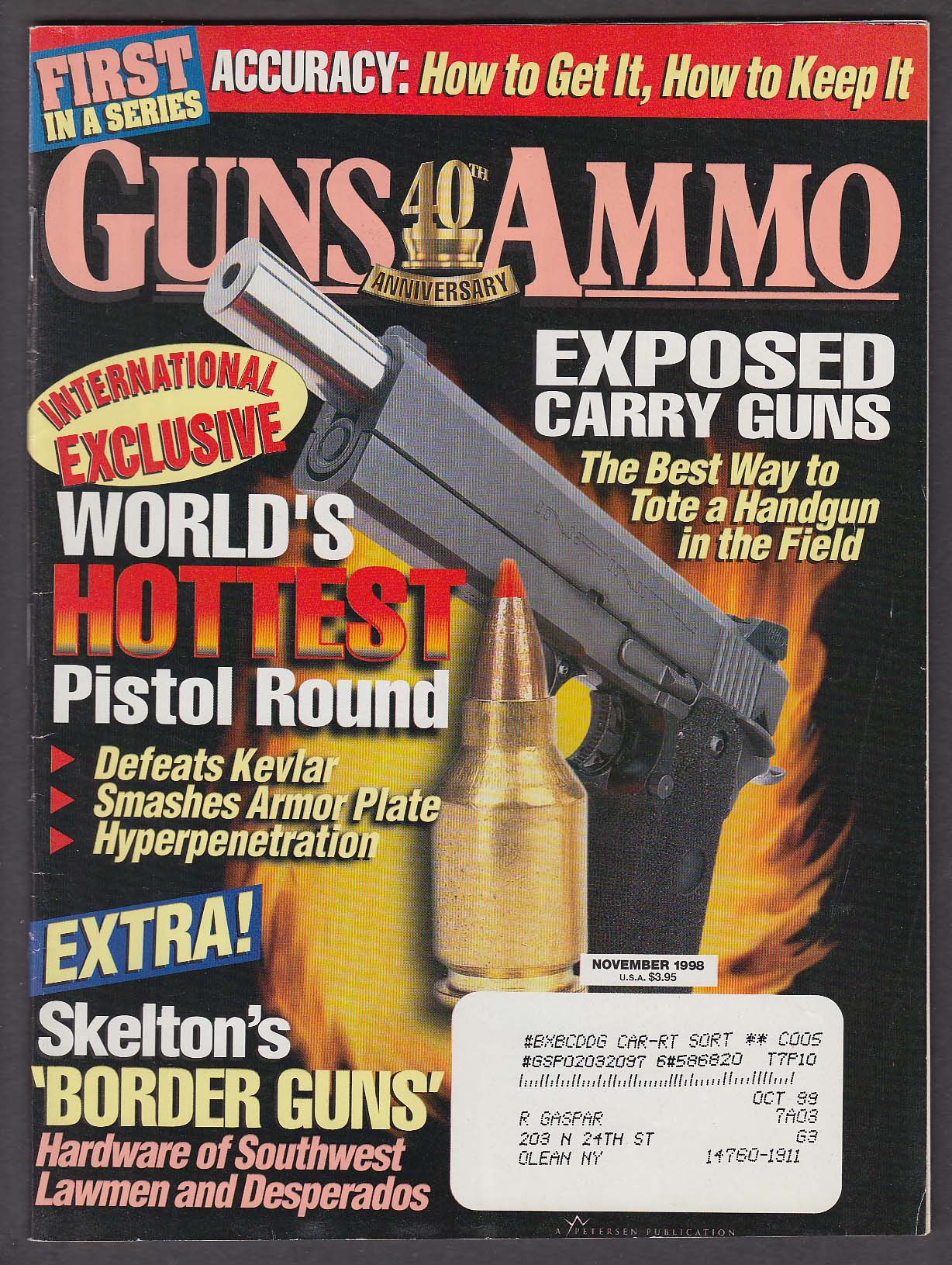 Image for GUNS & AMMO .224 BOZ Kahr K40 7.62x39mm Navy Arms 1885 + 11 1998