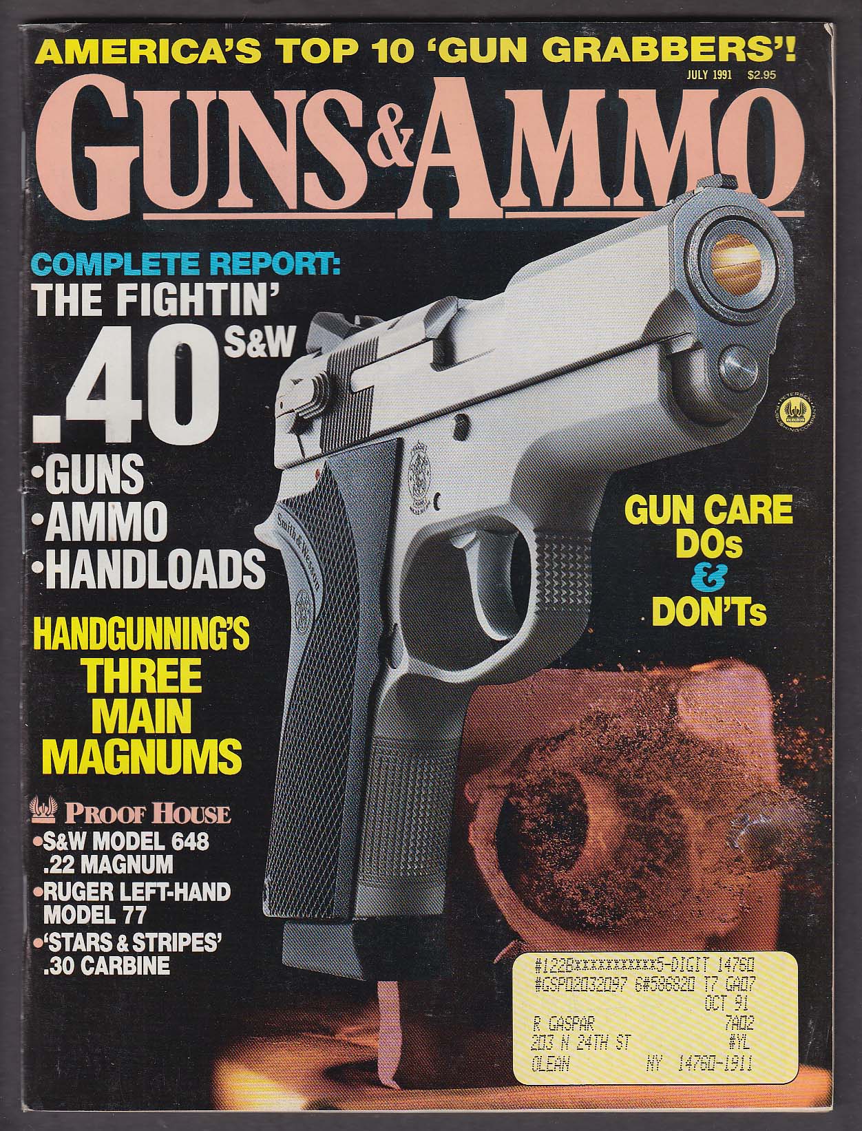 Image for GUNS & AMMO Smith & Wesson 648 Ruger 77 .30 Carbine + 7 1991