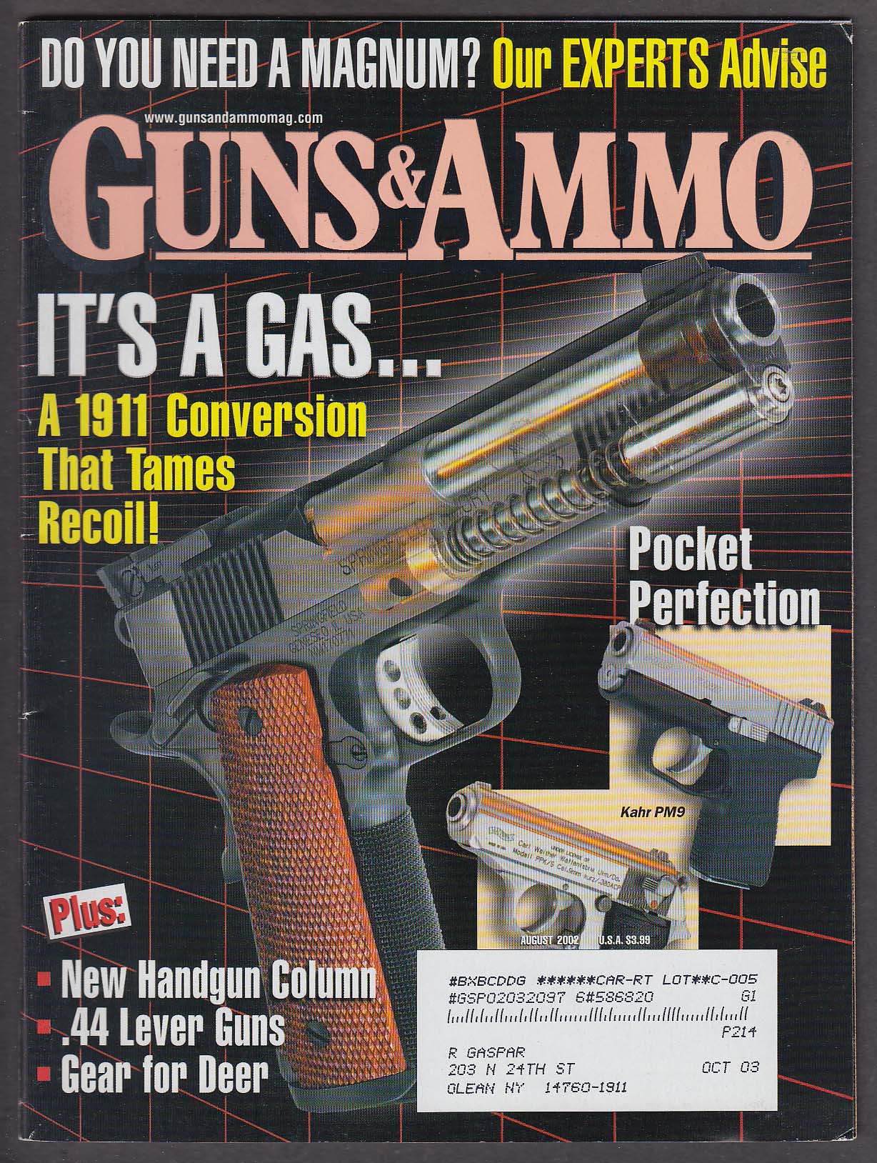Image for GUNS & AMMO 1911 Springfield Armory Kahr PM9 Walther PPK/S 8 2002